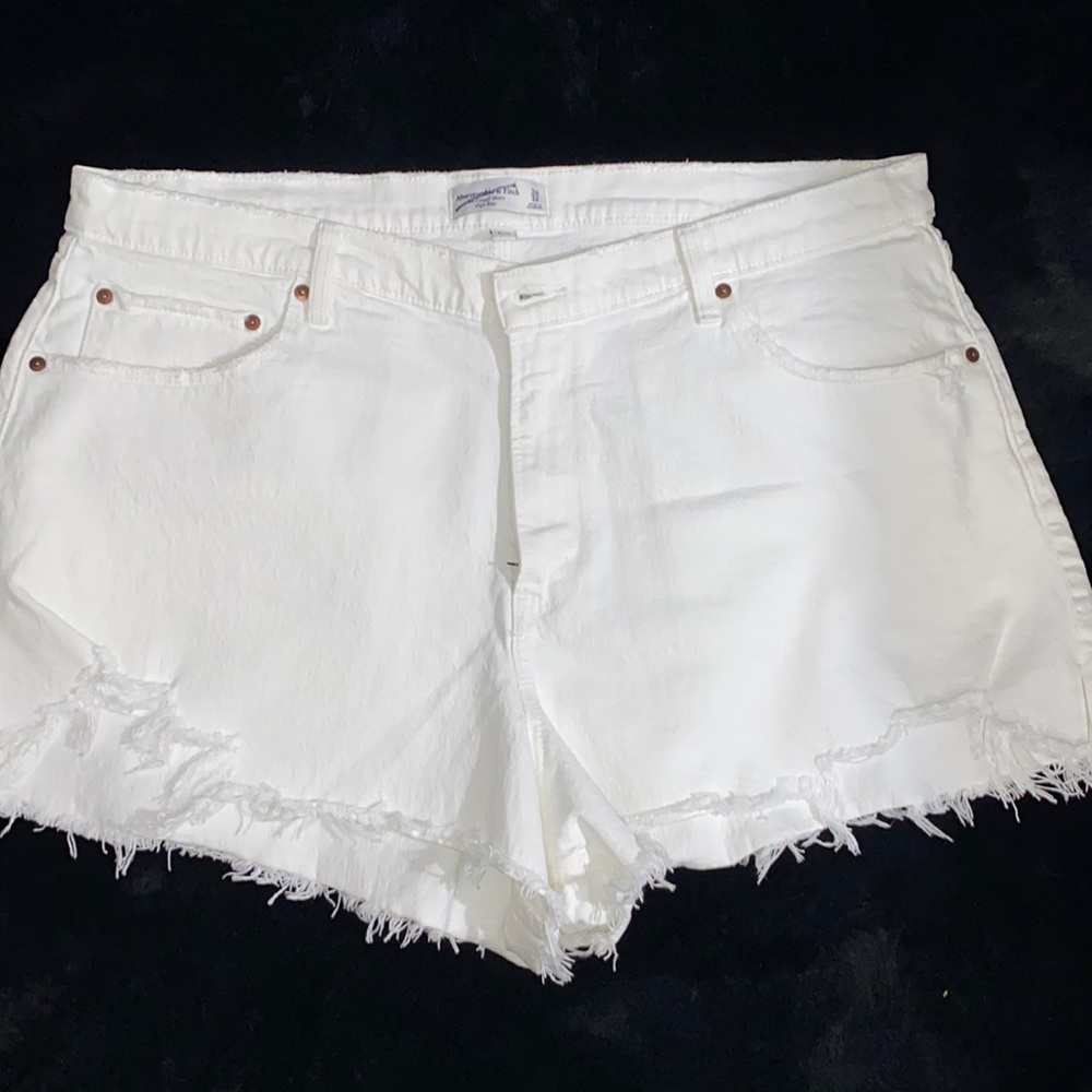 Abercrombie & Fitch white denim cutoff shorts size 18